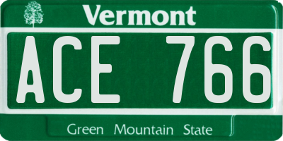 VT license plate ACE766