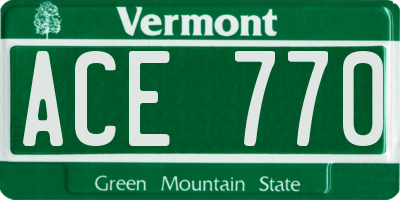 VT license plate ACE770