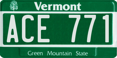 VT license plate ACE771