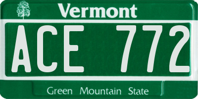 VT license plate ACE772