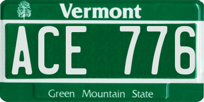 VT license plate ACE776