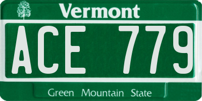 VT license plate ACE779