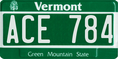 VT license plate ACE784