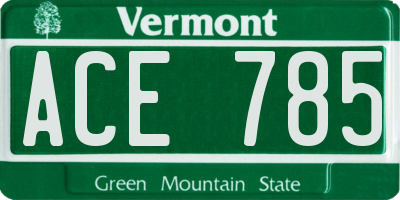 VT license plate ACE785