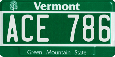 VT license plate ACE786