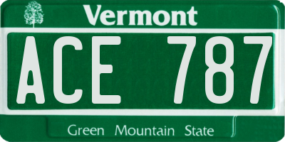 VT license plate ACE787