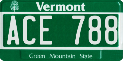 VT license plate ACE788