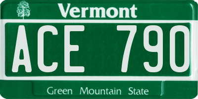 VT license plate ACE790