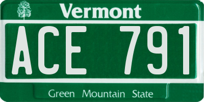 VT license plate ACE791