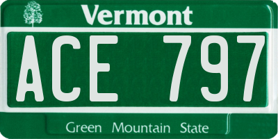 VT license plate ACE797