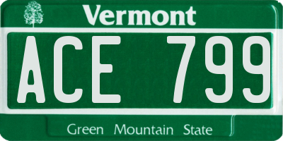 VT license plate ACE799