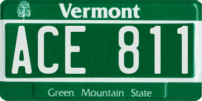 VT license plate ACE811