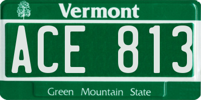 VT license plate ACE813