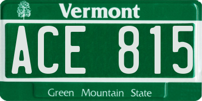 VT license plate ACE815