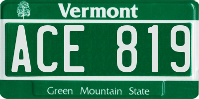 VT license plate ACE819