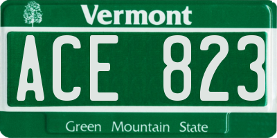 VT license plate ACE823