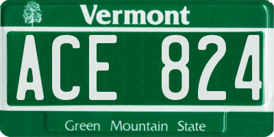 VT license plate ACE824