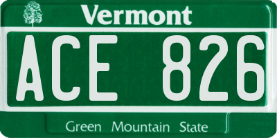 VT license plate ACE826