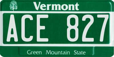 VT license plate ACE827