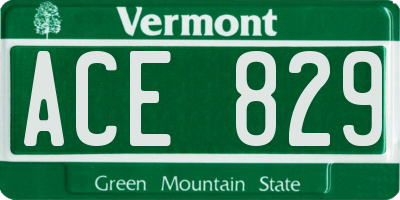 VT license plate ACE829