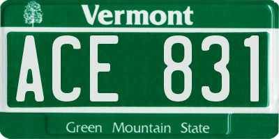 VT license plate ACE831