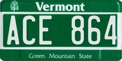 VT license plate ACE864