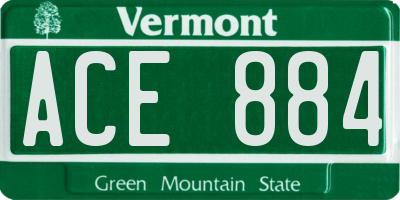 VT license plate ACE884