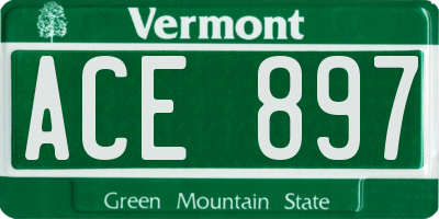 VT license plate ACE897