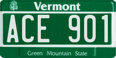 VT license plate ACE901