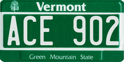 VT license plate ACE902