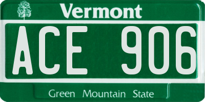 VT license plate ACE906