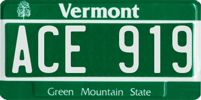 VT license plate ACE919