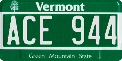 VT license plate ACE944