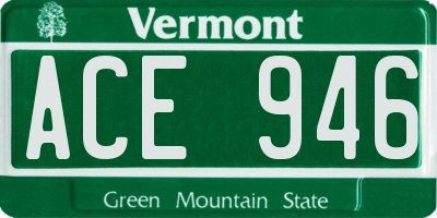 VT license plate ACE946