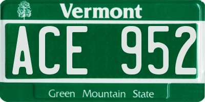 VT license plate ACE952