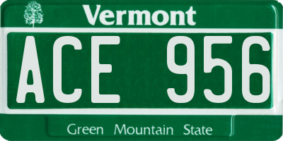 VT license plate ACE956