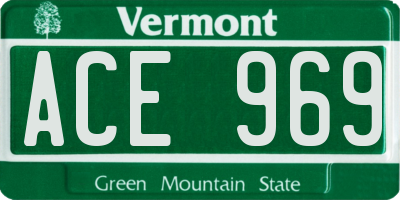 VT license plate ACE969