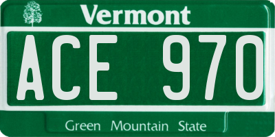 VT license plate ACE970