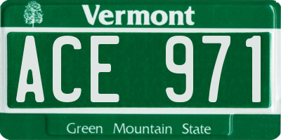 VT license plate ACE971