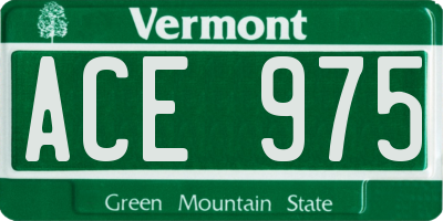 VT license plate ACE975