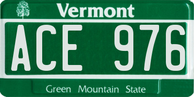 VT license plate ACE976