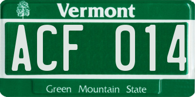 VT license plate ACF014