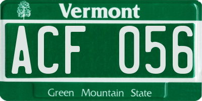 VT license plate ACF056