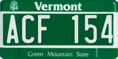 VT license plate ACF154