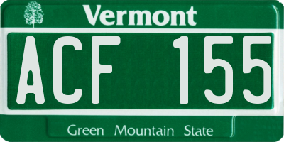 VT license plate ACF155