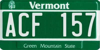 VT license plate ACF157