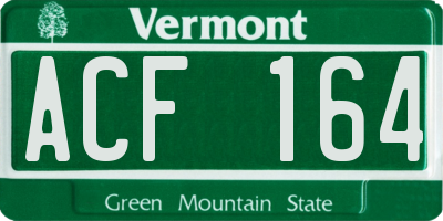 VT license plate ACF164