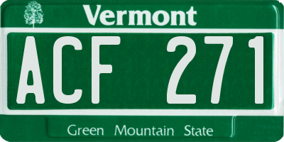 VT license plate ACF271