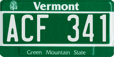 VT license plate ACF341