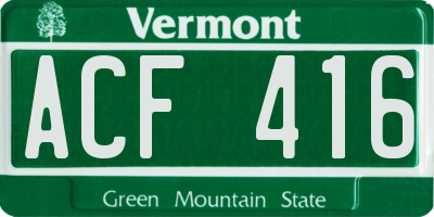 VT license plate ACF416